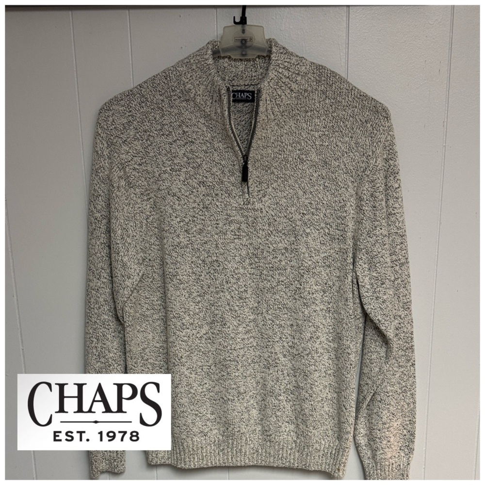 Chaps Men's Quarter-Zip Heavy Knit Sweater. XL
